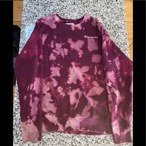 Purple Tye-Dye Purple Champion Crewneck Sweater